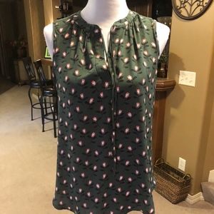 Olive Mixed Media Floral Loft Top - NWT
